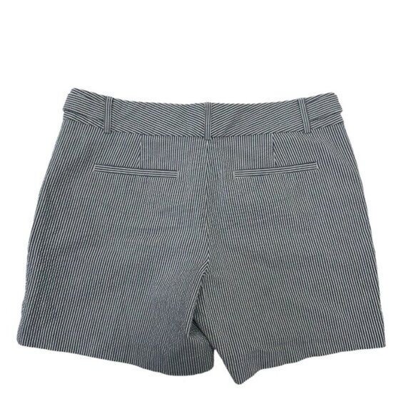 Ann Taylor Women Seesucker Striped Cotton Blend Chino Shorts Size 8 Gray &White - Picture 8 of 12